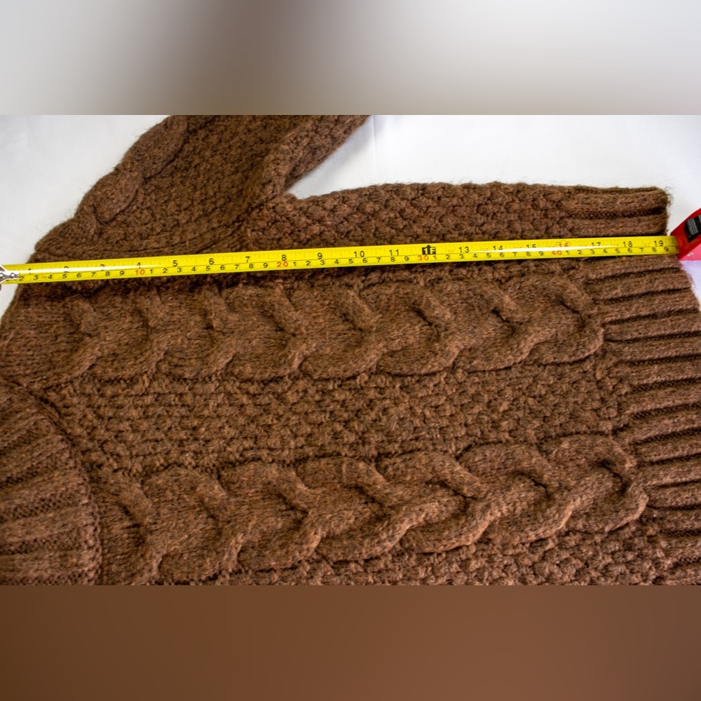 American Eagle Outfitters Vintage 90’s Warm Brown Wool Blend Womens Sweater Sz M - Picture 7 of 10